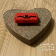 Load image into Gallery viewer, CiCi Red &amp; Black Purse Silicone Focal Bead Focal Beads

