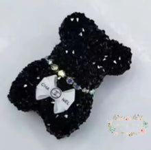 Load image into Gallery viewer, CiCi Rhinestone Bears - 1 Count Black Fancy Bear Bead
