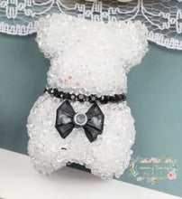 Load image into Gallery viewer, Rhinestone Bears - 1 Count White Fancy Bear Bead
