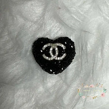 Load image into Gallery viewer, Rhinestone Heart Cici Acrylic Beads - Black Fancy
