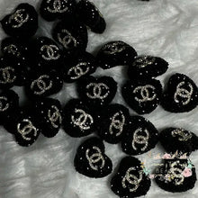 Load image into Gallery viewer, Rhinestone Heart Cici Acrylic Beads - Black Fancy
