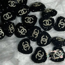 Load image into Gallery viewer, Rhinestone Heart Cici Acrylic Beads - Black Fancy
