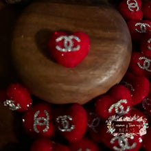 Load image into Gallery viewer, Rhinestone Heart Cici Acrylic Beads - Red 1 Count
