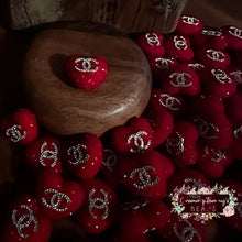 Load image into Gallery viewer, Rhinestone Heart Cici Acrylic Beads - Red 1 Count
