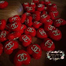 Load image into Gallery viewer, Rhinestone Heart Cici Acrylic Beads - Red 1 Count
