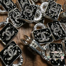 Load image into Gallery viewer, CiCi Rhinestone Purse - Double Sided - Black Metal Rhinestone Purse
