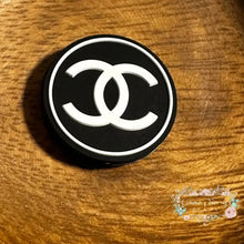 Load image into Gallery viewer, Cici Black &amp; White Round Silicone Focal Bead Beads
