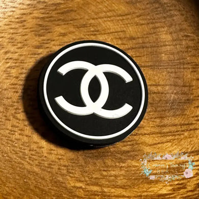 Cici Black & White Round Silicone Focal Bead Beads