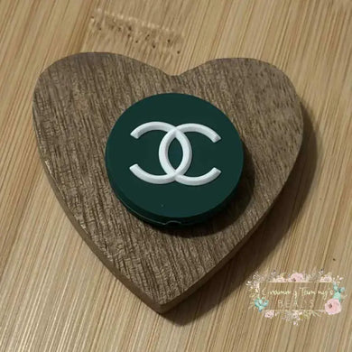 CiCi Round Green & White Silicone Focal Bead Silicone Focal Bead