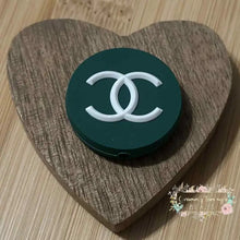 Load image into Gallery viewer, CiCi Round Green &amp; White Silicone Focal Bead Silicone Focal Bead
