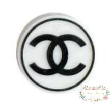 Load image into Gallery viewer, Cici White &amp; Black Round Silicone Focal Bead Beads
