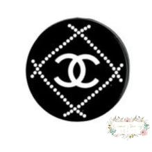 Load image into Gallery viewer, Cici Round With Dots - Black Silicone Focal Bead 1-Count
