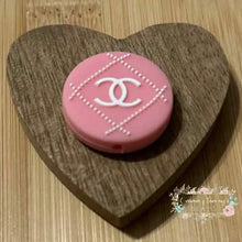 Load image into Gallery viewer, CiCi Pink Round with Dots Silicone Focal Bead Silicone Focal Bead
