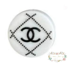Load image into Gallery viewer, Cici Round White Dots Silicone Focal Bead
