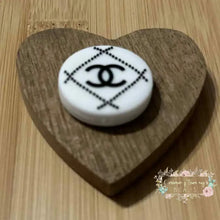 Load image into Gallery viewer, CiCi Round White Dots Silicone Focal Bead Silicone Focal Bead
