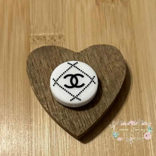 Load image into Gallery viewer, CiCi Round White Dots Silicone Focal Bead Silicone Focal Bead
