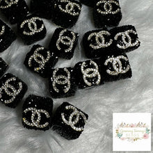 Load image into Gallery viewer, Cici Square Black Rhinestone Bead Designs
