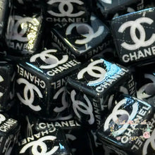 Load image into Gallery viewer, CiCi Square High Quality Acrylic Beads 5-Count Black &amp; White Acrylic Beads
