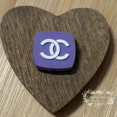 CiCi Lavender Square Pvc Focal Bead - One Count Silicone Focal Bead
