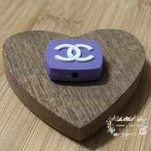 Load image into Gallery viewer, CiCi Lavender Square Pvc Focal Bead - One Count Silicone Focal Bead
