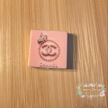 Load image into Gallery viewer, CiCi Square - Pink Butterfly &amp; Pearls Silicone Focal Bead Silicone Square Bead
