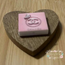 Load image into Gallery viewer, CiCi Pink Square Butterfly &amp; Pearls Silicone Focal Bead Silicone Square Bead
