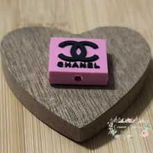 Load image into Gallery viewer, CiCi Pink Square PVC Focal Bead PVC Focal Bead
