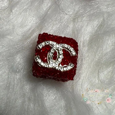 Cici Square Red Rhinestone Bead