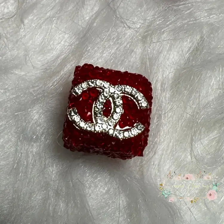 Cici Square Red Rhinestone Bead