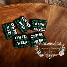 Load image into Gallery viewer, Coffee &amp; Weed Silicone Focal Bead - 1-Count
