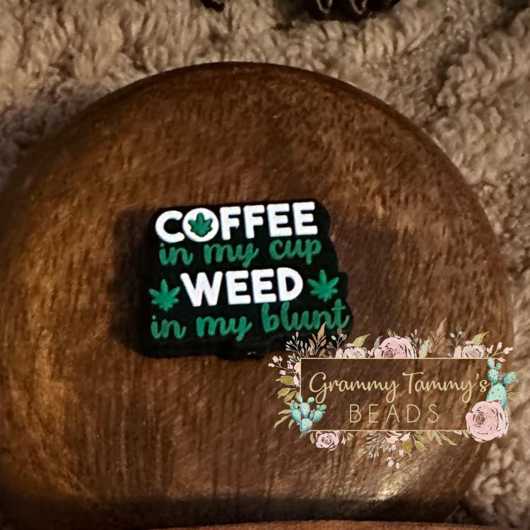 Coffee & Weed Silicone Focal Bead - 1-Count