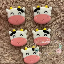 Load image into Gallery viewer, Silicone Cow Beads - Pink 1 Count
