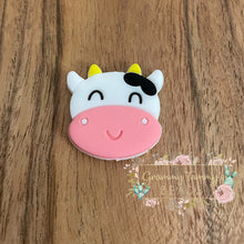 Load image into Gallery viewer, Cow Bead - Pink Silicone Focal
