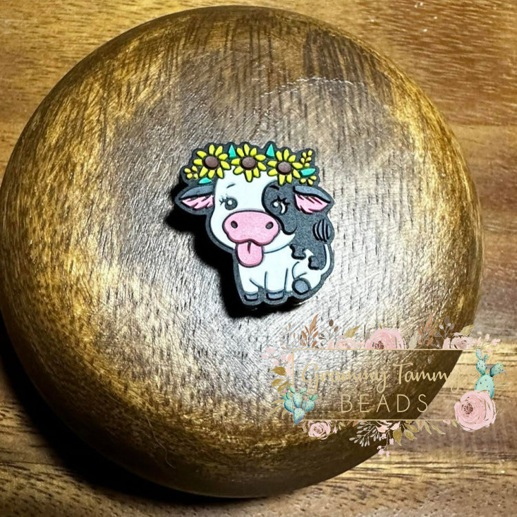 Cow Funny Silicone Focal Bead