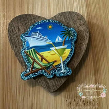 Load image into Gallery viewer, Cruising - Turquoise Glitter Flatback Glitter Flatback
