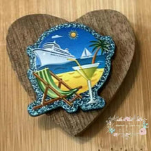 Load image into Gallery viewer, Cruising - Turquoise Glitter Flatback Glitter Flatback
