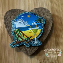 Load image into Gallery viewer, Cruising - Turquoise Glitter Flatback Glitter Flatback
