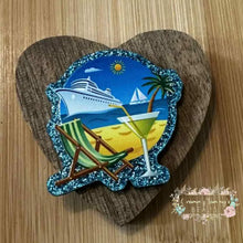 Load image into Gallery viewer, Cruising - Turquoise Glitter Flatback Glitter Flatback
