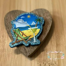 Load image into Gallery viewer, Cruising - Turquoise Glitter Flatback Glitter Flatback
