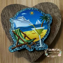 Load image into Gallery viewer, Cruising - Turquoise Glitter Flatback Glitter Flatback
