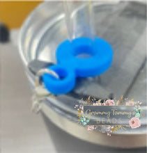 Load image into Gallery viewer, Cup Straw Charm Holders Available In Different Colors Blue Holders
