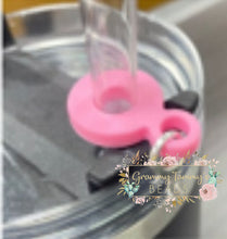 Load image into Gallery viewer, Cup Straw Charm Holders Available In Different Colors Pink Holders
