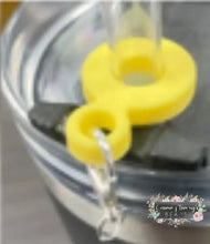 Load image into Gallery viewer, Cup Straw Charm Holders Available In Different Colors Yellow Holders
