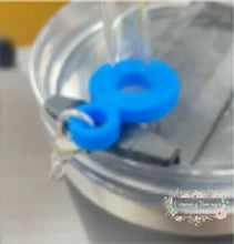 Load image into Gallery viewer, Cup Straw Charm Holders Available In Different Colors Blue Holders
