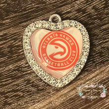 Load image into Gallery viewer, Custom Basketball Crystal Heart Charm - 1 Count Charms
