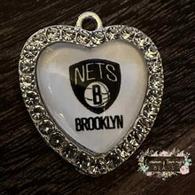 Load image into Gallery viewer, Custom Basketball Crystal Heart Charm - 1 Count Charms
