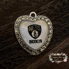 Load image into Gallery viewer, Custom Basketball Crystal Heart Charm - 1 Count Charms
