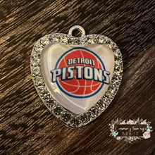 Load image into Gallery viewer, Custom Basketball Crystal Heart Charm - 1 Count Charms
