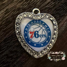 Load image into Gallery viewer, Custom Basketball Crystal Heart Charm - 1 Count Charms
