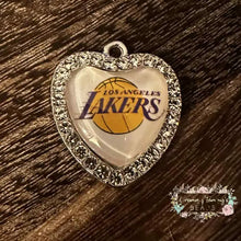 Load image into Gallery viewer, Custom Basketball Crystal Heart Charm - 1 Count Charms
